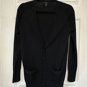 J.Crew black cardigan 100% Merino wool Size Small